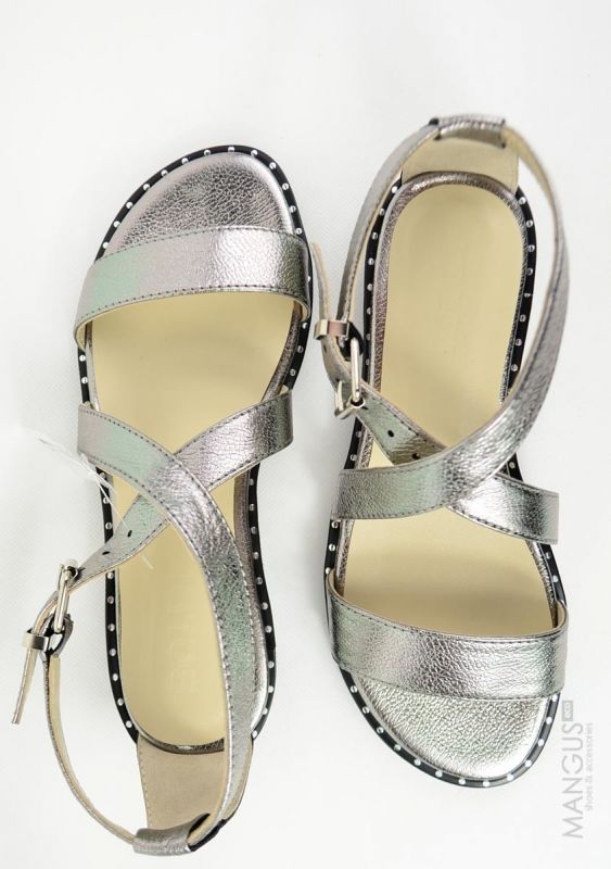 Сандалі та з сріблястої шкіри FashionSilver