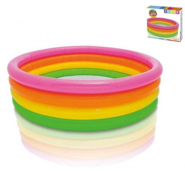 Интекс бассейн 56441 NP "Радуга" (6) 4 кольца, размера 168-45см, объем: 780л при наполнении 80, от 3 лет.
