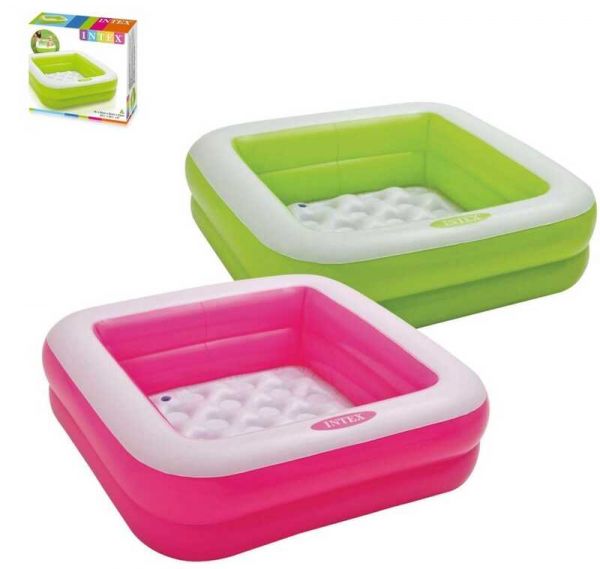 Intex Бассейн 57100 NP(6) размером 85-85-23см, высота края 18см, объем: 60л, от 1-го года.