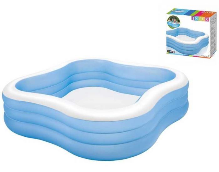 Intex Бассейн 57495 NP "Семейный" (2) размером 229х229х56см, объем: 1250л, вес: 6,78 кг, от 3-х лет, в коробке.