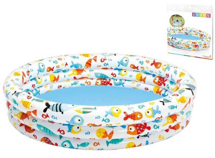 Intex Бассейн 59431 NP (12) 3 кольца, размером 132х28см, объем: 248л, вес: 1кг, от 2-х лет.