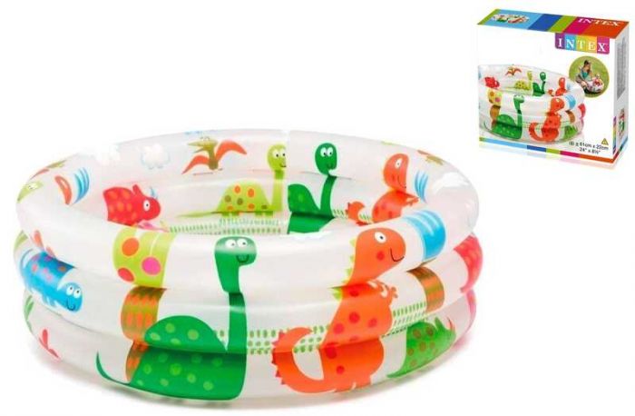 Интекс Бассейн 57106 NP "Динозаврики" (12) размером: 61х22см, объем: 33л, вес: 0,5кг, от 1 до 3 лет.