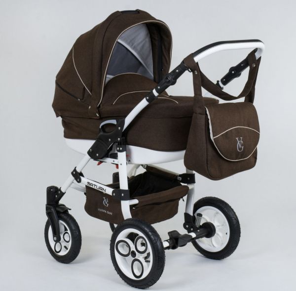 Универсальная коляска Saturn (56060) с белой рамой.