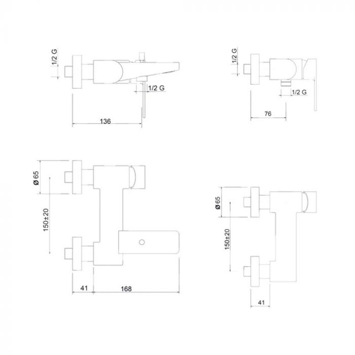 Смеситель для ванны Bianchi Freedom VSCFRE200400CRM