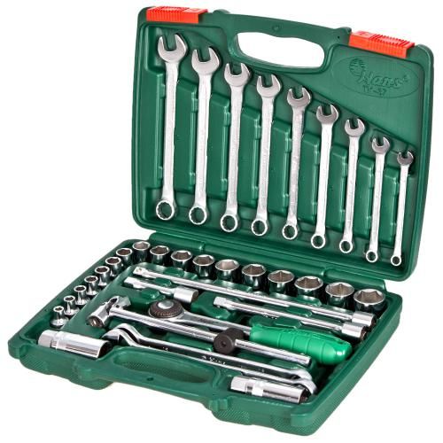 Набор торцевых головок 3/8", 6-22 мм и комбинированных ключей 37 пр.(ТК-37М) HANS