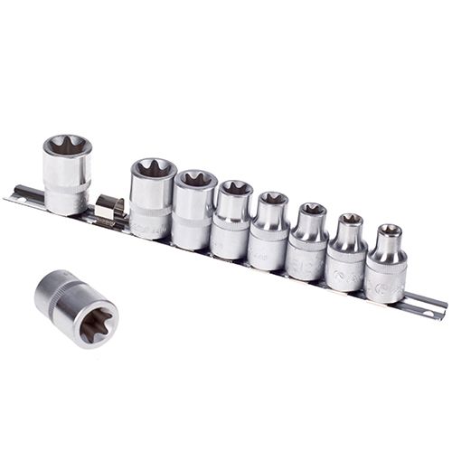 Набор торцевых головок наружный торкс 1/2"DR Е10-Е24, 9предмблистер (46410-9C) HANS