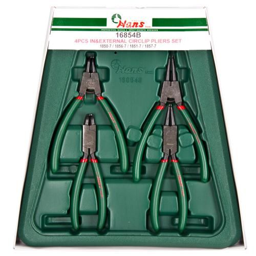 Комплект щипцов для стопорных колец 7", 4предм(16854B) HANS