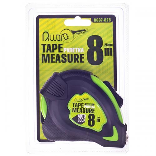 Рулетка з автостопом полотна 8 м/25 мм Alloid
