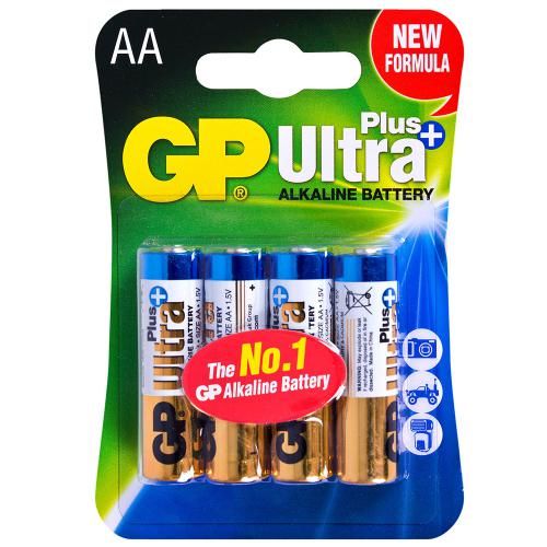Батарейка GP ULTRA PLUS ALKALINE 1.5V 15AUPHM-2UE4 щелочная LR6, АА (4891199100277)