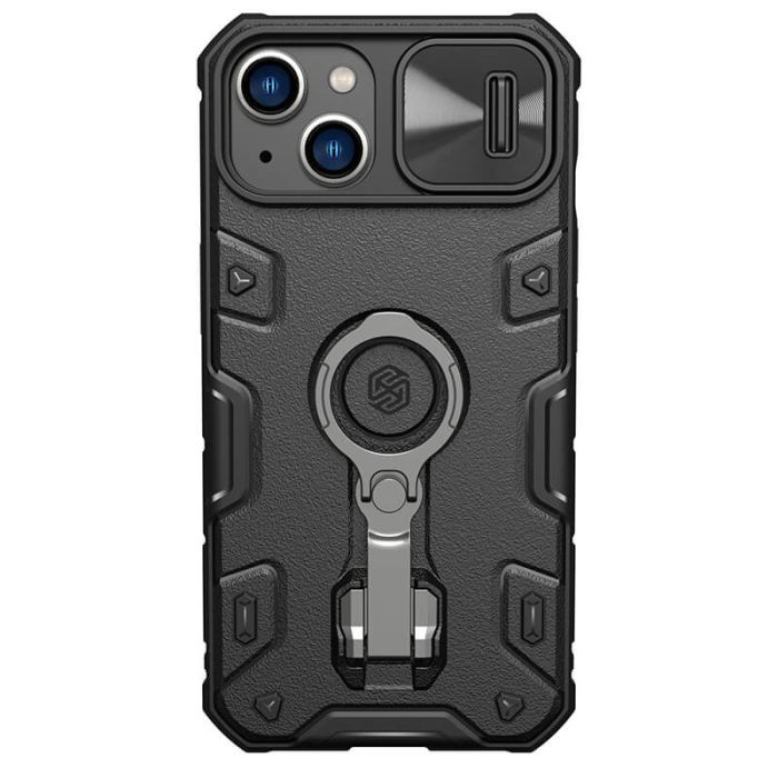 TPU+PC чехол Nillkin CamShield Armor Pro logo (шторка на камеру) для Apple iPhone 14 / 13 (6.1")