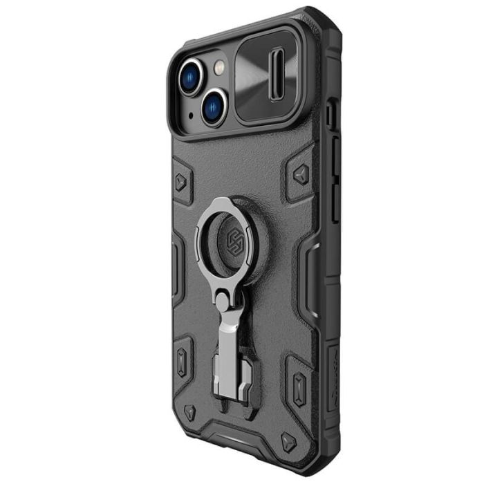 TPU+PC чехол Nillkin CamShield Armor Pro logo (шторка на камеру) для Apple iPhone 14 / 13 (6.1")