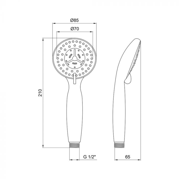 Лейка для ручного душа Lidz (CRM) 51 04 000 00