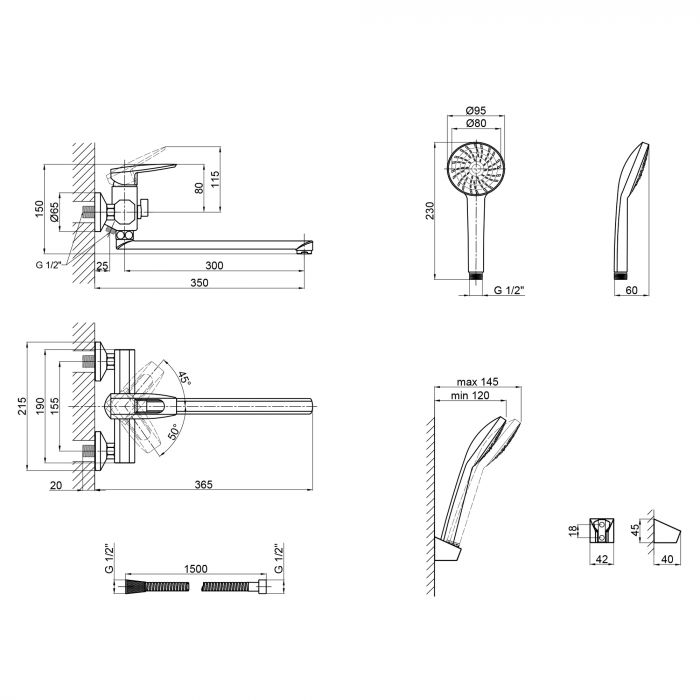 Смеситель для ванны Lidz (CRM) 13 33 005-1 New