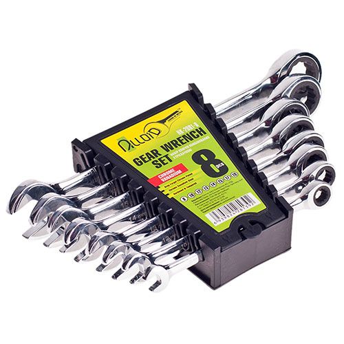 Набор ключей комбинированных трещоточных 8 предметов, 8-19мм Alloid