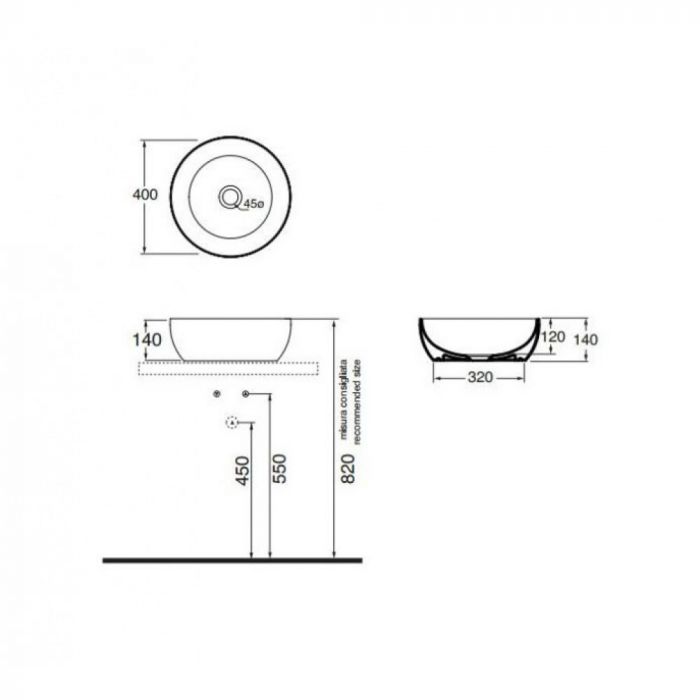 Раковина-чаша Azzurra Clas+ ECI40B1 Shiny white