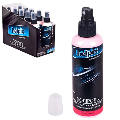 Полироль для пластика и винила HELPIX Professional 100мл распылитель (Клубника)