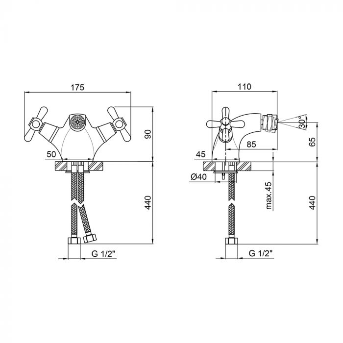 Смеситель для биде Qtap Dominox CRM 161A