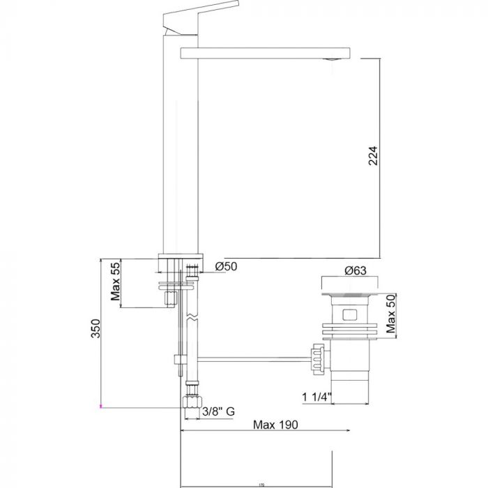 Смеситель для раковины Bianchi City LVBCTY2002IMCRM