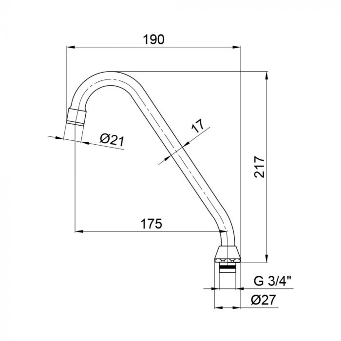 Излив для кухни Lidz (CRM) 54 01 271 00