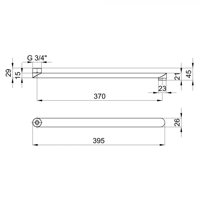 Излив для ванны Lidz (CRM) 54 02 400 00 400 мм
