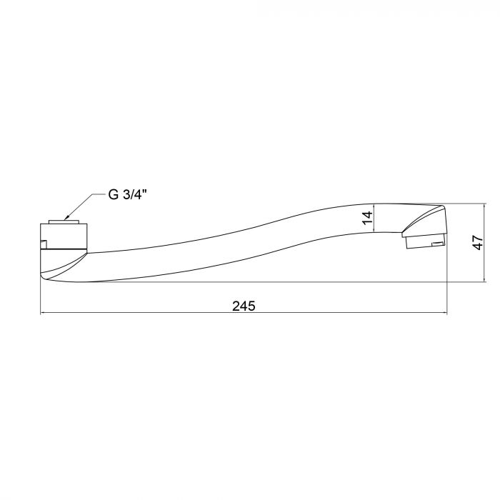 Излив для ванны Wal NS031-25