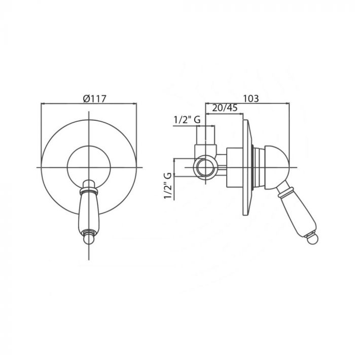 Смеситель скрытого монтажа Bianchi Europa INDEUR2007036ORO