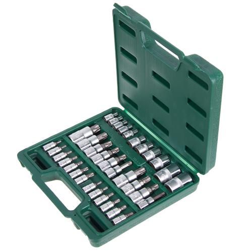 Набор торцевых головок 1/2",3/8",1/4" внутренний и внешний ТОRX 34предм HANS