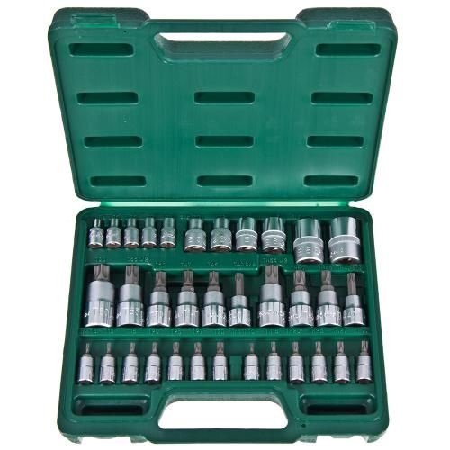 Набор торцевых головок 1/2",3/8",1/4" внутренний и внешний ТОRX 34предм HANS