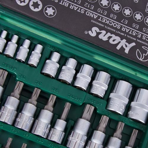 Набор торцевых головок 1/2",3/8",1/4" внутренний и внешний ТОRX 34предм HANS