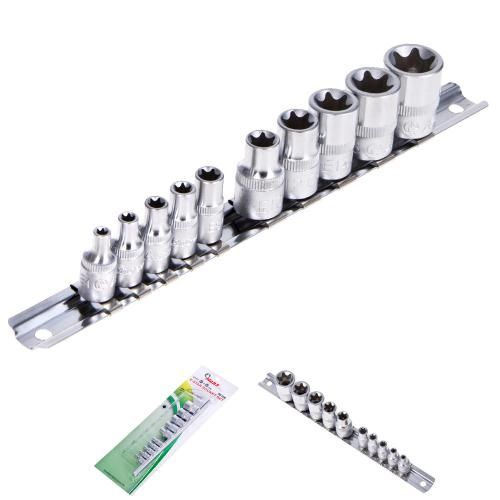 Набор торцевых головок наружный торкс 1/4"-3/8"DR Е4-Е18, 10предм (5610E) HANS