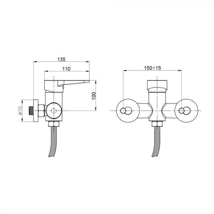 Смеситель для душа Wal 146CR-401-00DZ
