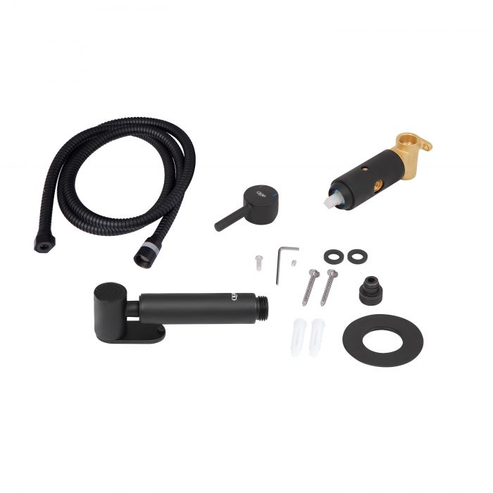 Набор для душа гигиенического Qtap Inspai-Varius округлый QTINSVARBСRV00440001 Black Matt