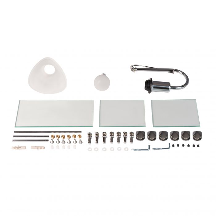 Зеркало Lidz 140.07.05 480х675х100 со светильником и 3 полками