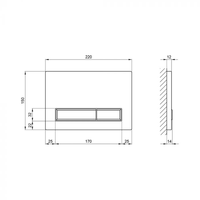 Панель смыва для унитаза Qtap Nest QT0111M08381CRM