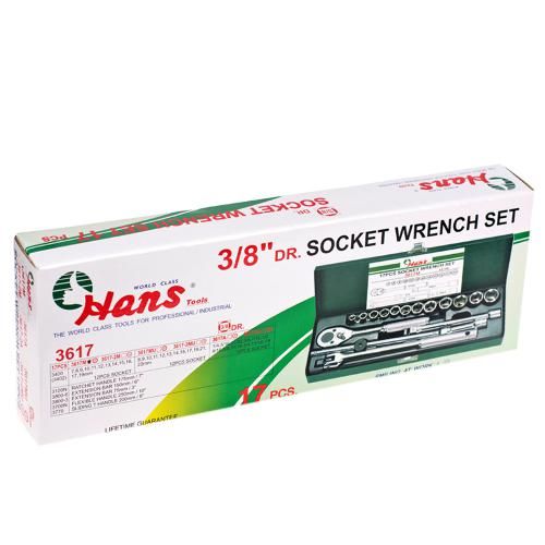 Набор торцевых головок 3/8" , 17 предметов (3617M) HANS
