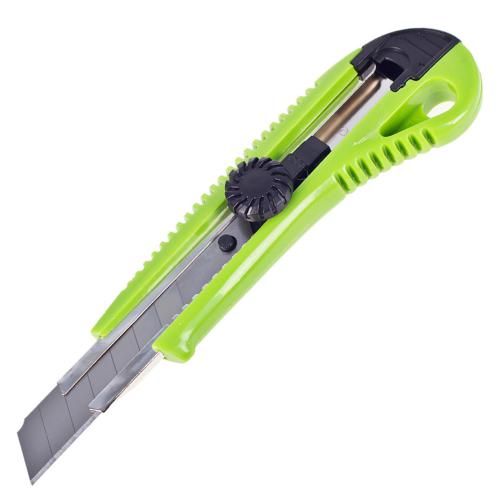 Нож пластиковый с винтовым фиксатором с выдвижным сегментом лезвием 18мм Alloid (НП-1863)