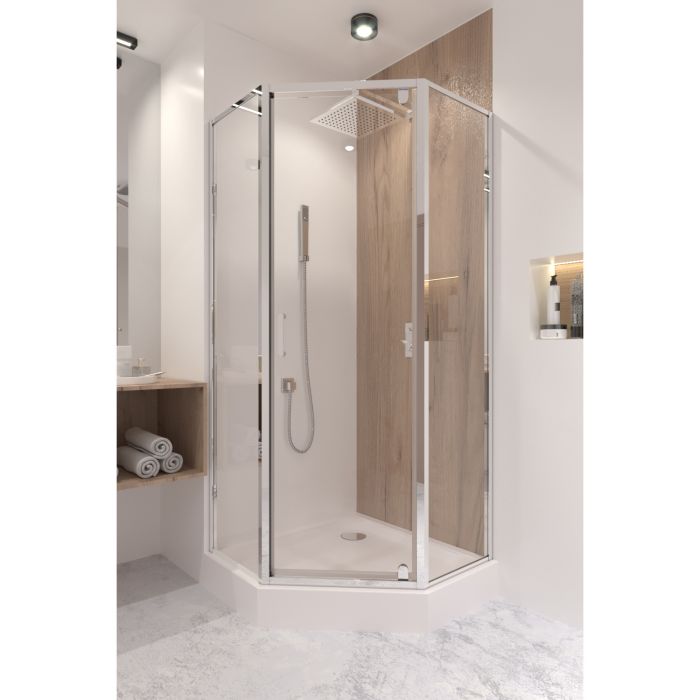 Душевая кабина Qtap Leo CRM10995-AC6 90х90 см, стекло Clear, CalcLess, 6 мм без поддона