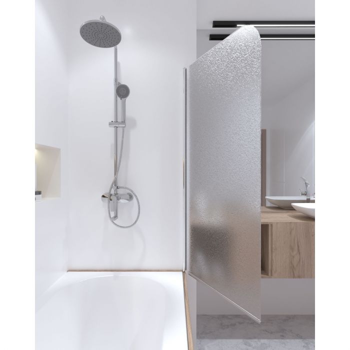 Штора на ванну Qtap Standard CRM407513APR стекло Pear 6 мм, 75х130 см, право