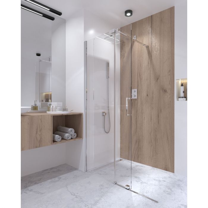 Душевая перегородка Qtap Walk-In Glide CRM2012.C8 120х190 см, стекло Clear 8 мм, покрытие CalcLess