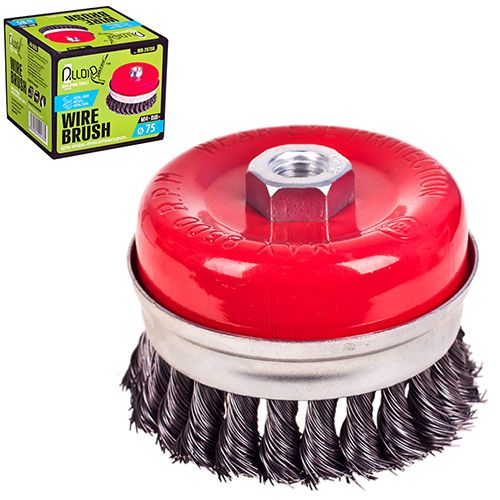 Щетка торцевая усиленная "пучки крученой проволоки" 75мм, М14х2 Alloid (WB-2075U)
