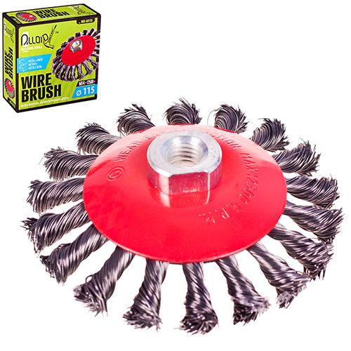 Щетка конусная "пучки крученой проволоки" 115мм, М14х2 Alloid