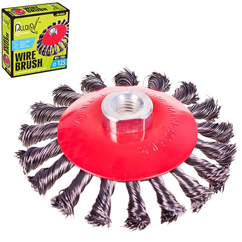 Щетка конусная "пучки крученой проволоки" 125мм, М14х2 Alloid