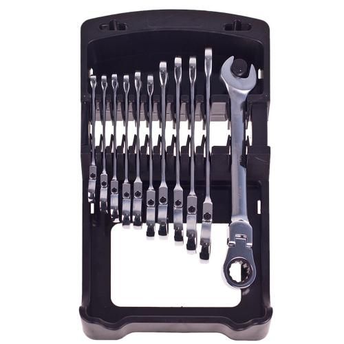 Набор ключей комбинированных трещоточный и карданом 11 предметов, 8-19мм Alloid