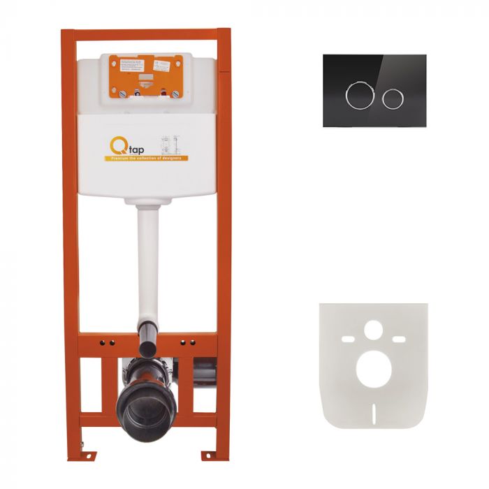 Набор инсталляций 4 в 1 Qtap Nest ST с круглой панелью смыва QT0133M425V1163GB