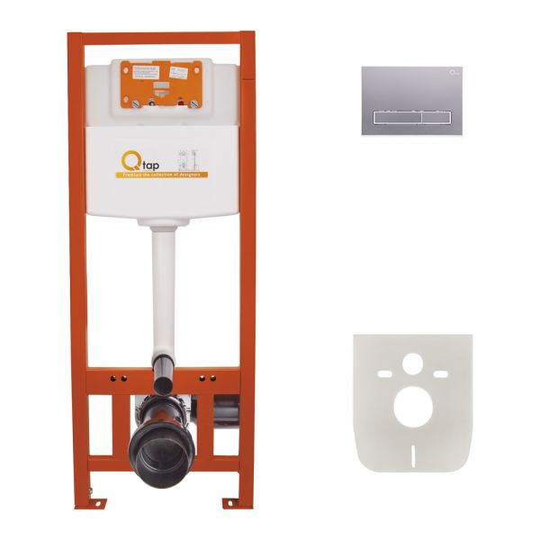 Набор инсталляций 4 в 1 Qtap Nest ST с линейной панелью смыва QT0133M425M08382SAT