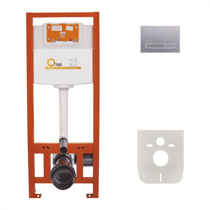 Набор инсталляций 4 в 1 Qtap Nest ST с линейной панелью смыва QT0133M425M08382SAT