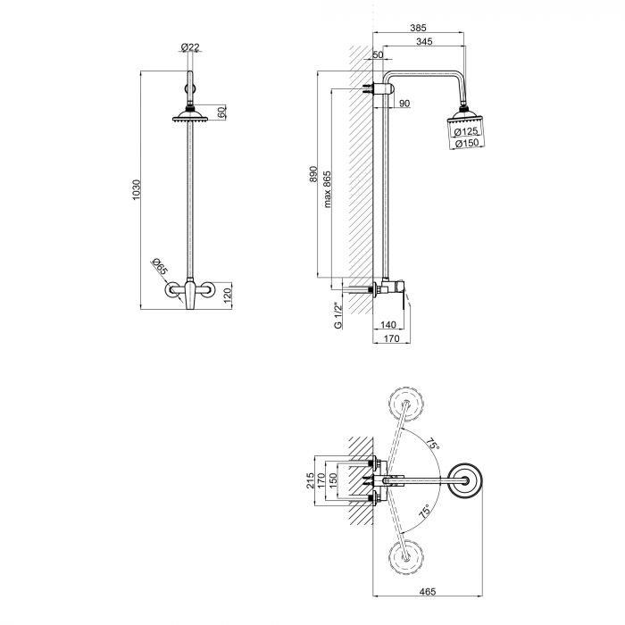 Душевая система Lidz (CRM) 40 87 1010
