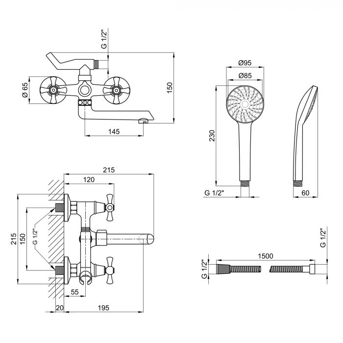 Смеситель для ванны Lidz (CRM) 75 21 142