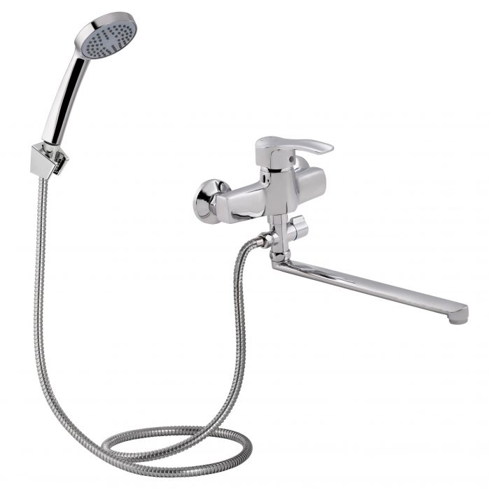 Смеситель для ванны Lidz Tani 005C2 с поворотным изливом (с душевым гарнитуром) (k40) LDTAN005C2CRM35102 Chrome