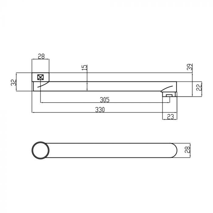 Излив для ванны Lidz (CRM) 54 02 330 00